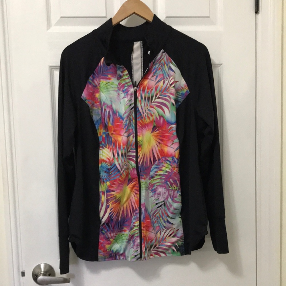 Vibrant Multicolor Tropical Lightweight Jacket